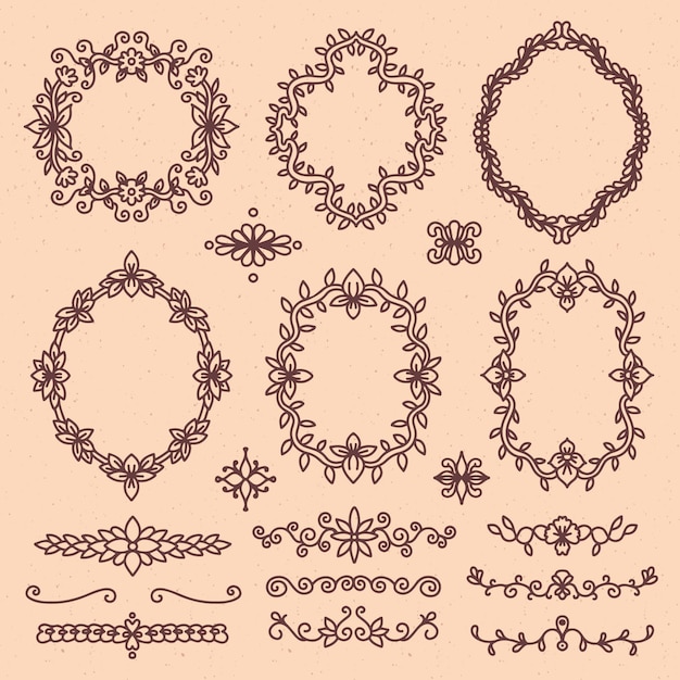 Free vector elegant ornamental element collection