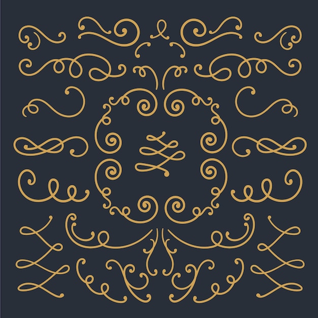 Бесплатное векторное изображение Набор элегантных декоративных элементов
