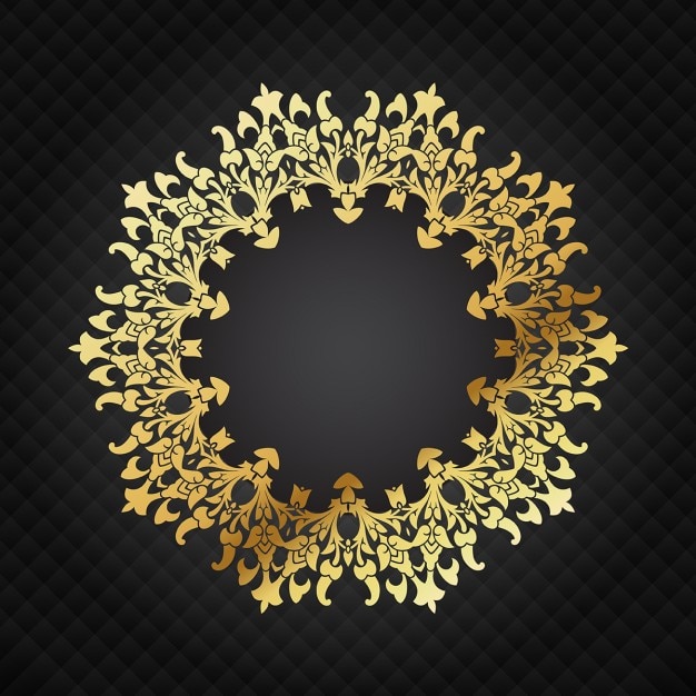 Free vector elegant ornamental gold frame