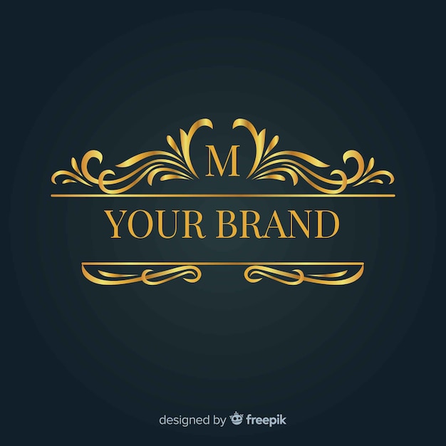 Free vector elegant ornamental logo for brand