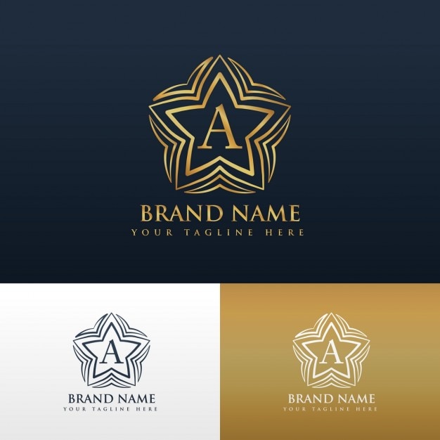 Vettore gratuito lettera a logo design concept con forma di stella
