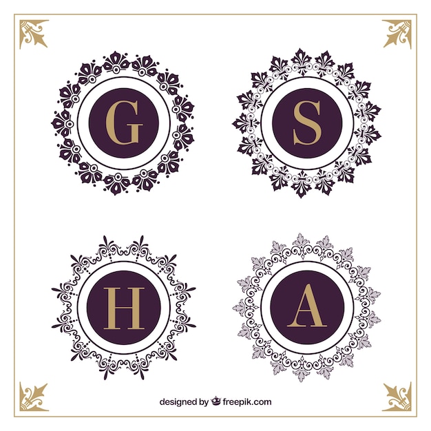 Free vector elegant ornamental logos