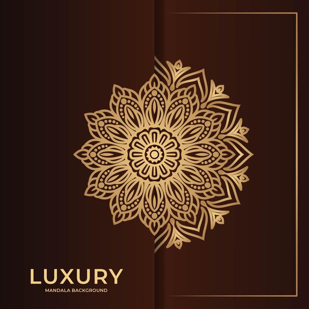 Elegant ornamental mandala background with gold color decoration