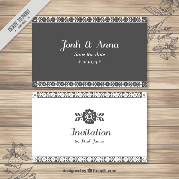 Free Vector elegant ornamental wedding invitation