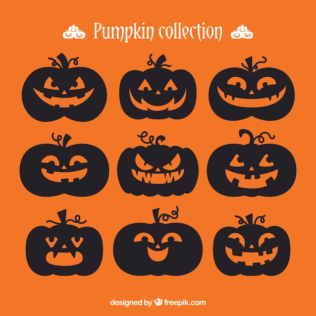 Elegant pack of halloween pumpkins