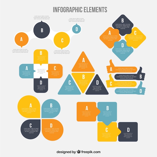 Elegant pack of infographic elements