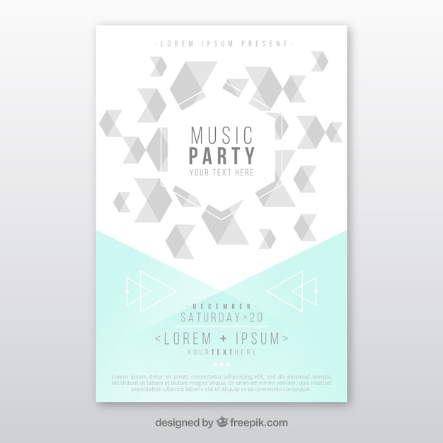 Free vector elegant party poster with geometric shapes