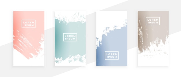 Elegant pastel colors grunge banners set