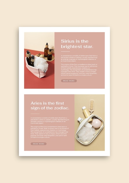 Elegant pastel email newsletter