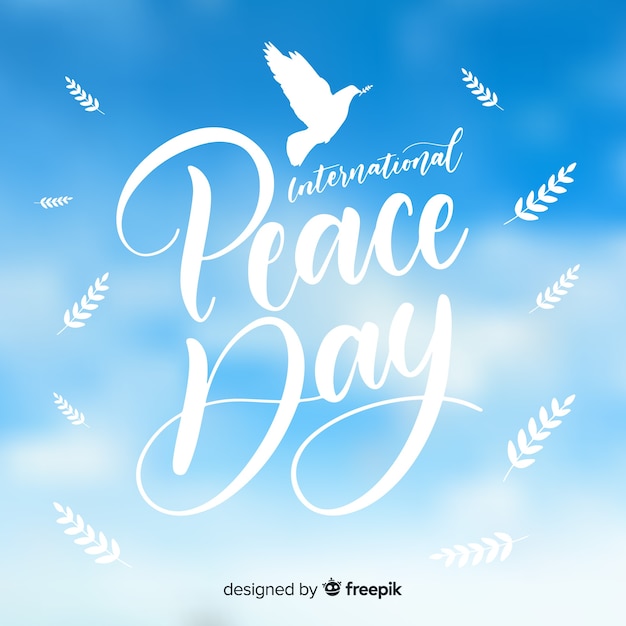 Elegant peace day background with white dove