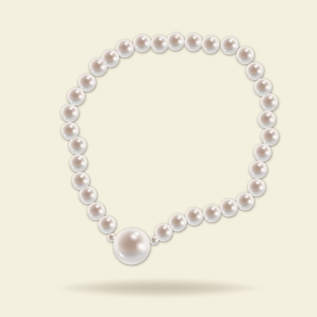 Бесплатное векторное изображение Элегантное жемчужное ожерелье