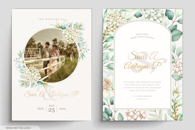 Free vector elegant peonies watercolor invitation card