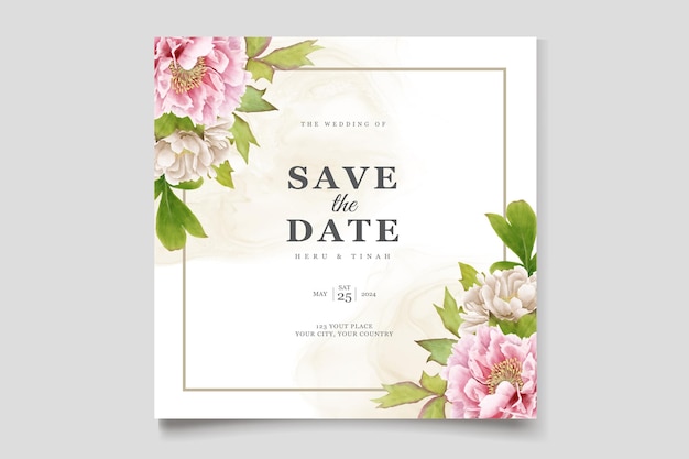 elegant peony background and wreath card design