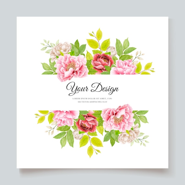 Elegant peony wreath border and frame design