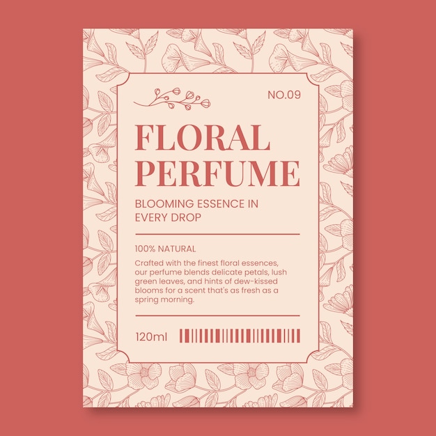 Free Vector Elegant perfume label template design Free Vector Elegant perfume label template design