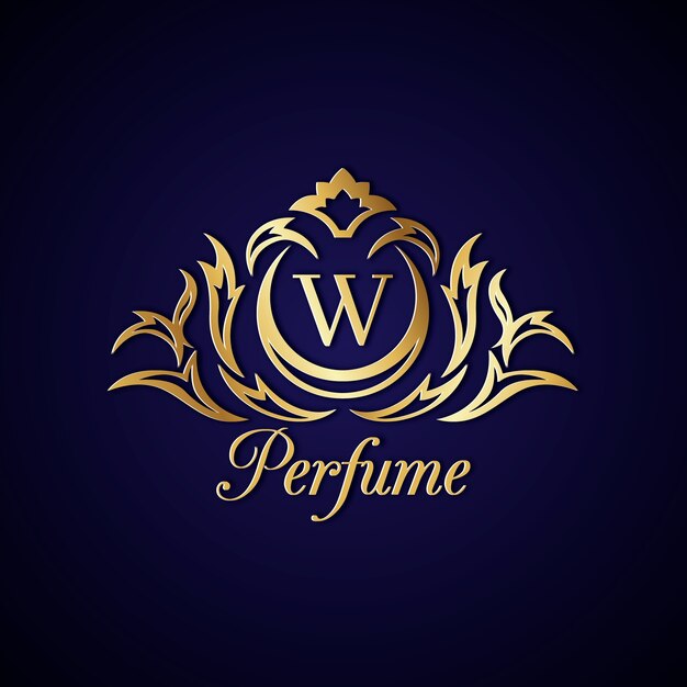 Elegant perfume logo with golden design