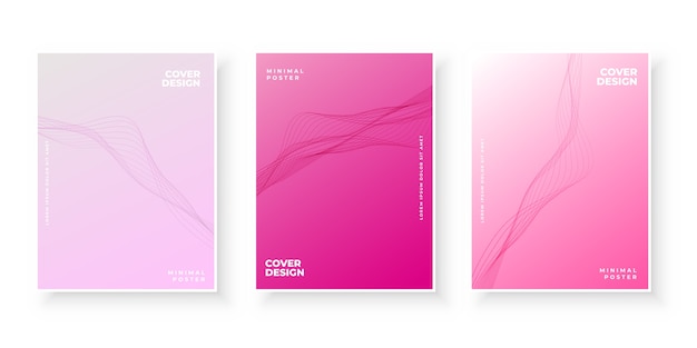 Elegant pink gradient cover collection with wavy shapes