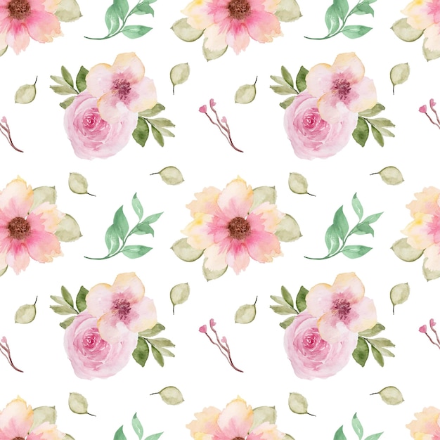 Бесплатное векторное изображение Элегантный розовый бесшовный цветочный узор