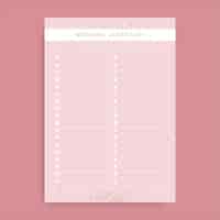 Бесплатное векторное изображение Элегантный розовый свадебный список гостей