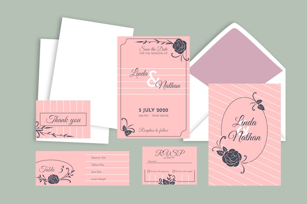 Elegant pink wedding templates