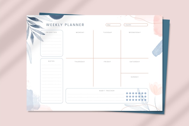 Free vector elegant planner design template