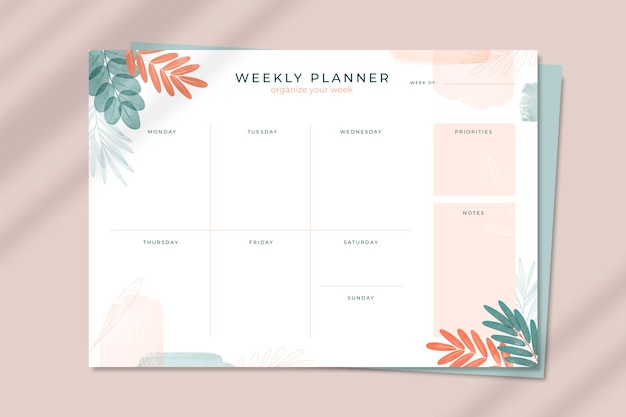 Free vector elegant planner design template