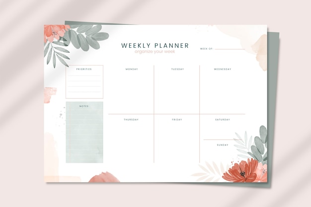 Free vector elegant planner design template