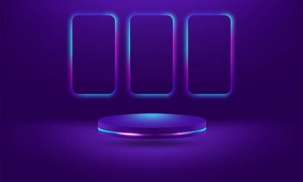 Free vector elegant podium with light effect for show your product