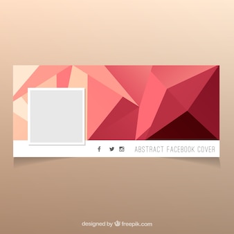 Elegant polygonal facebook cover in warm tones