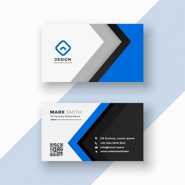Free vector elegant professional blue business card