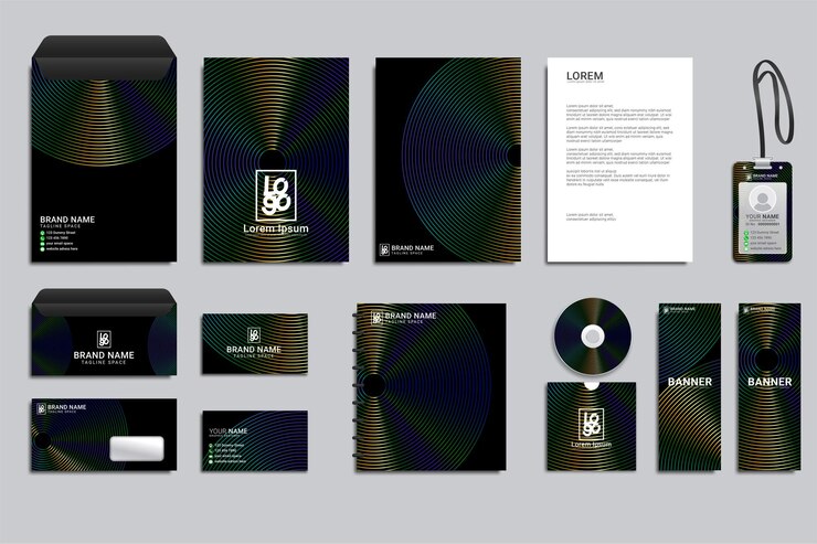 Free Vector elegant professional business stationery items set