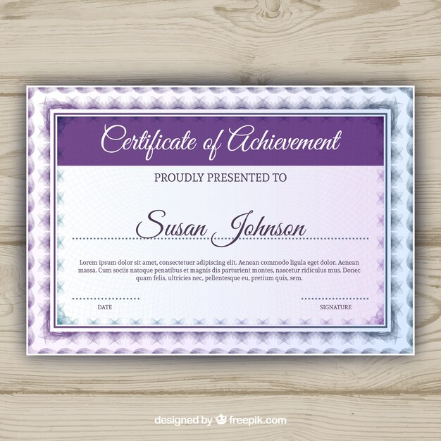 Elegant purple certificate