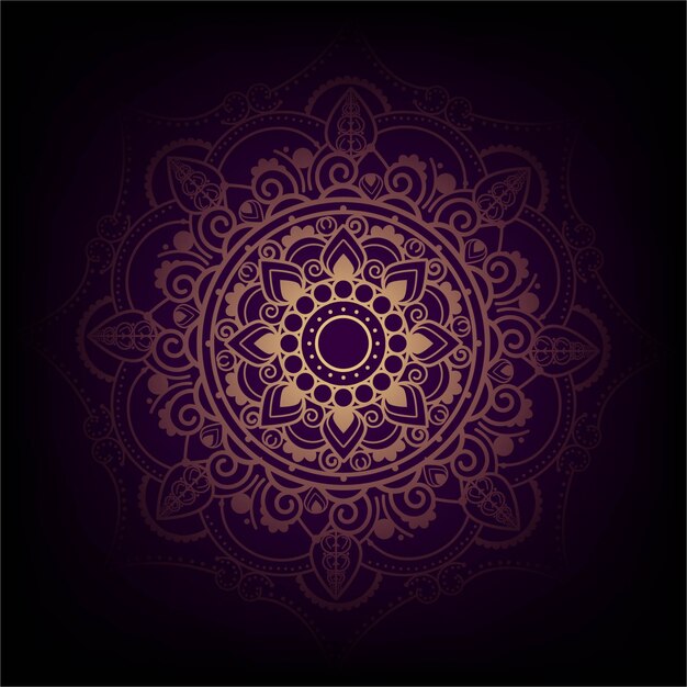 Elegant purple and golden mandala design