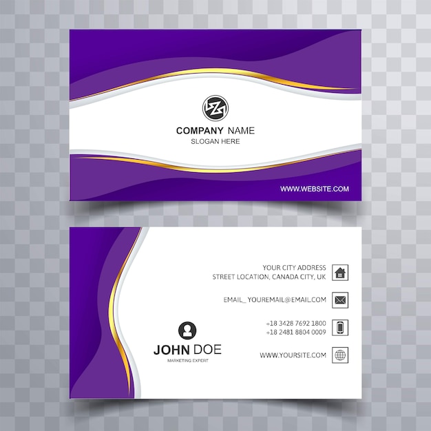 Elegant purple and white modern business card design