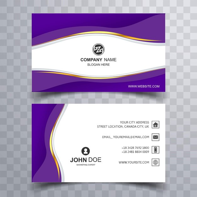 Elegant purple and white modern business card design