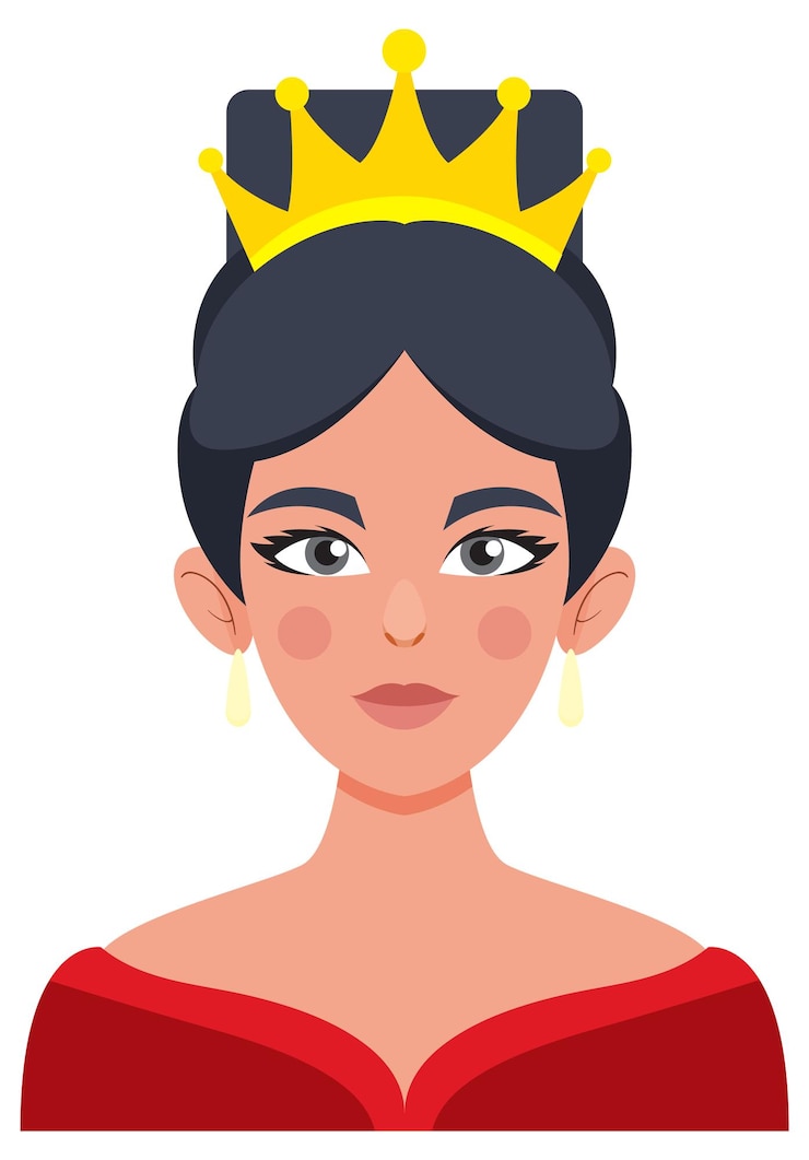 Free Vector elegant queen with golden crown