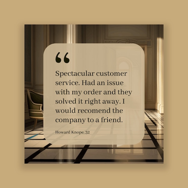 Free vector elegant quote customer review instagram post template