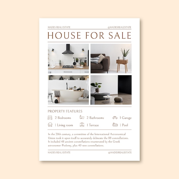 Elegant real estate flyer template