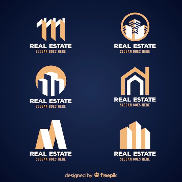 Download Free Elegant Real Estate Logo Collection Free Vector Use our free logo maker to create a logo and build your brand. Put your logo on business cards, promotional products, or your website for brand visibility.