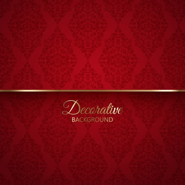 Free vector elegant red background with ornaments