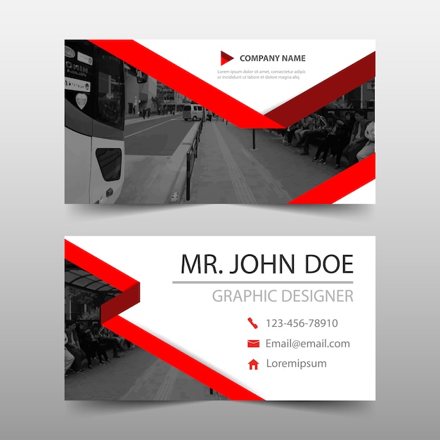 Elegant red business card template design