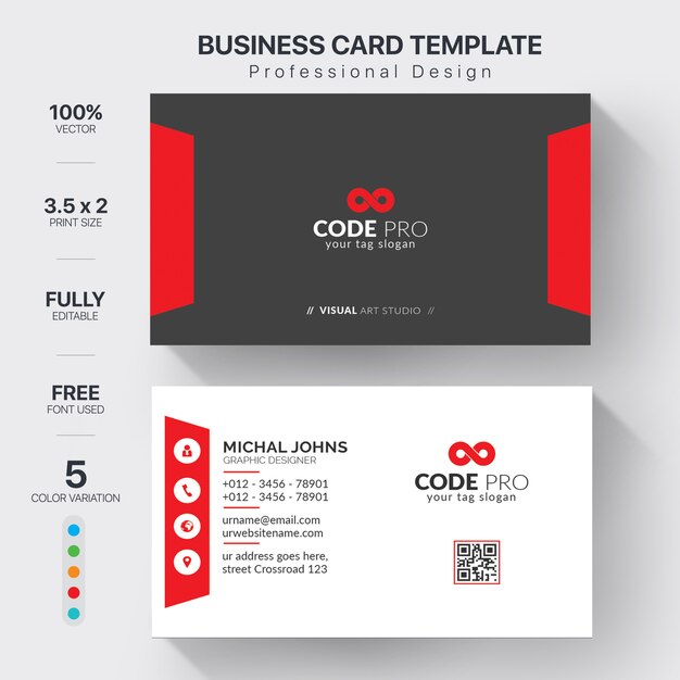 Elegant red business card