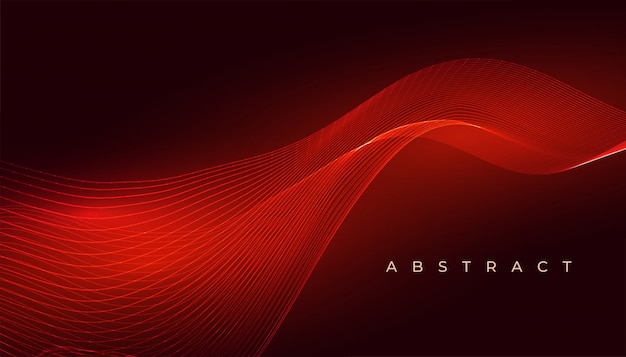 Elegant red glowing wave abstract background design