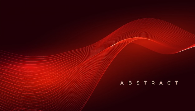 エレガントな赤い光る波の抽象的な背景デザイン