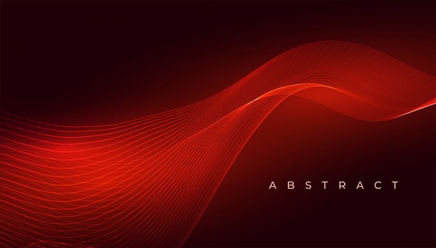 エレガントな赤い光る波の抽象的な背景デザイン