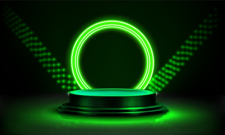 Free Vector elegant rendering of podium with neon light