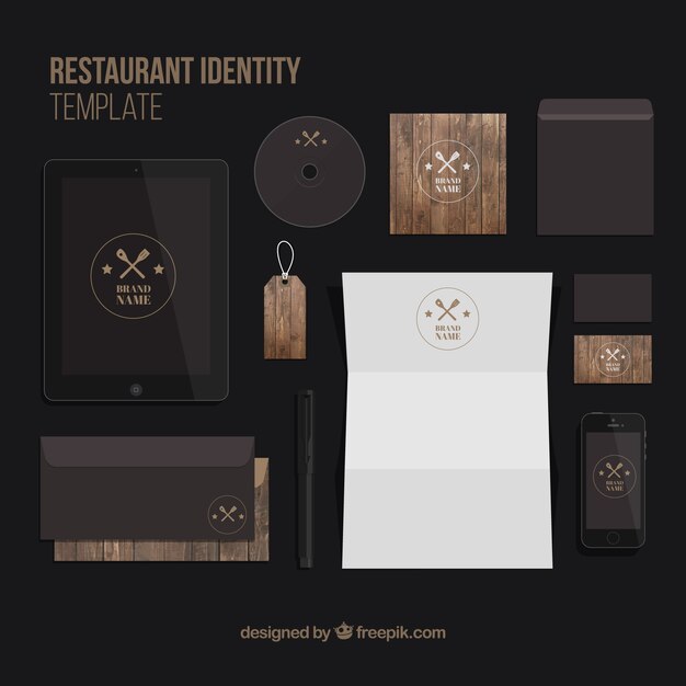 Elegant restaurant identity template 