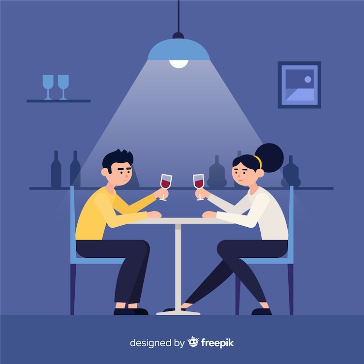 Free Vector elegant restaurant interior with flat design
