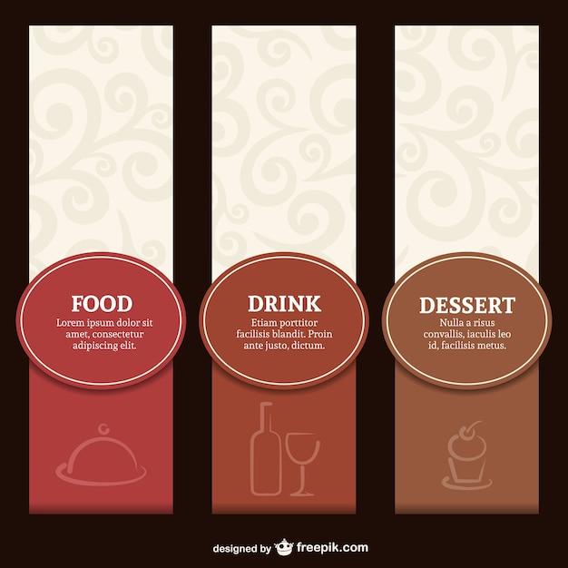 Elegant restaurant label menu set