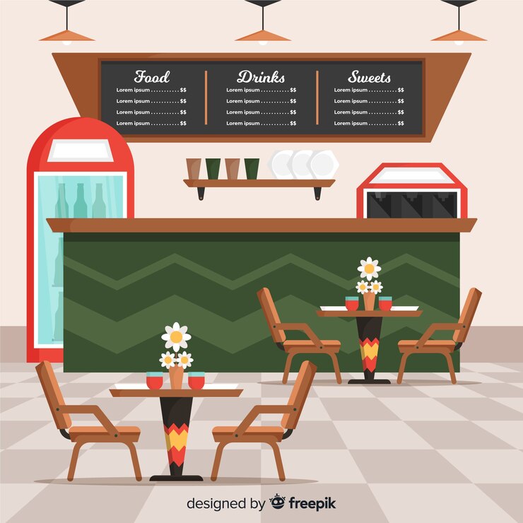 Free Vector elegant restaurant with flat design